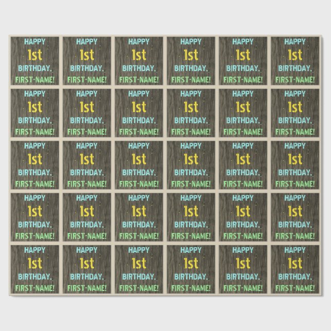 Papel De Presente Madeira Falsa, Exame De Texto Pintado, primeiro an (Aberto)