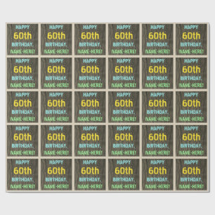 Papel De Presente Madeira Falsa, Olhar para Texto Pintado, 60.º Aniv