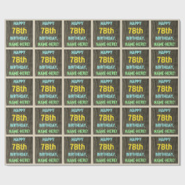 Papel De Presente Madeira Faux, aparência de texto pintado, 78º aniv