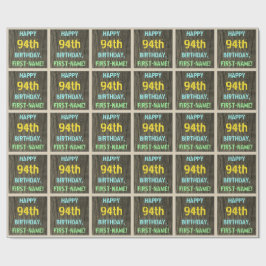 Papel De Presente Madeira Faux, aparência de texto pintado, 94º aniv