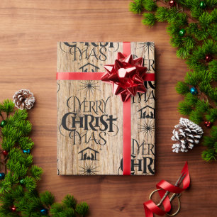 Papel De Presente Madeira russa Feliz Natal Woodland Christian