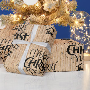 Papel De Presente Madeira russa Feliz Natal Woodland Christian