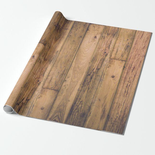 Papel De Presente Madeira Rústica Tábuas de Casa de Fazenda Celeiro (Desenrolado)