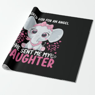 Papel De Presente Mãe Arte Ele Me Enviou Filha Elefante
