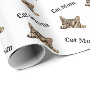 Papel De Presente Mãe de Gato Espiando California Spangled