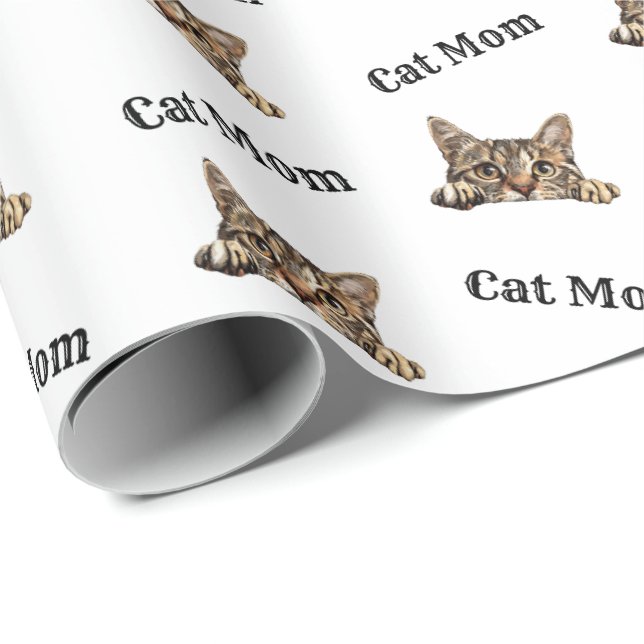 Papel De Presente Mãe de Gato Espiando California Spangled (Ponta do rolo)