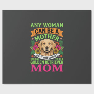 Papel De Presente Mãe de Golden Retriever Floral Amante de Cães