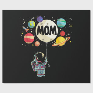 Papel De Presente Mãe do Menino de Aniversário Astronauta Espacial 1