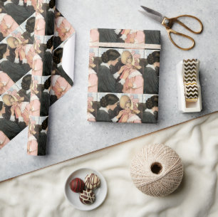 Papel De Presente Mãe e Filho Antigos por Jessie Willcox Smith