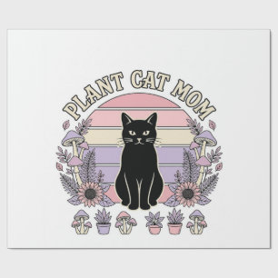 Papel De Presente Mãe Gata Planta Gata Plantas Cottagecore Vintage V