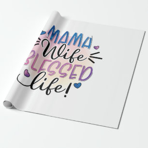Papel De Presente Mãe Presente Mãe Esposa Abençoada