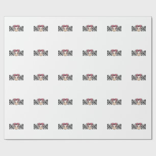 Papel De Presente Mãe Vaca Fofa com Laço Design Gráfico_1