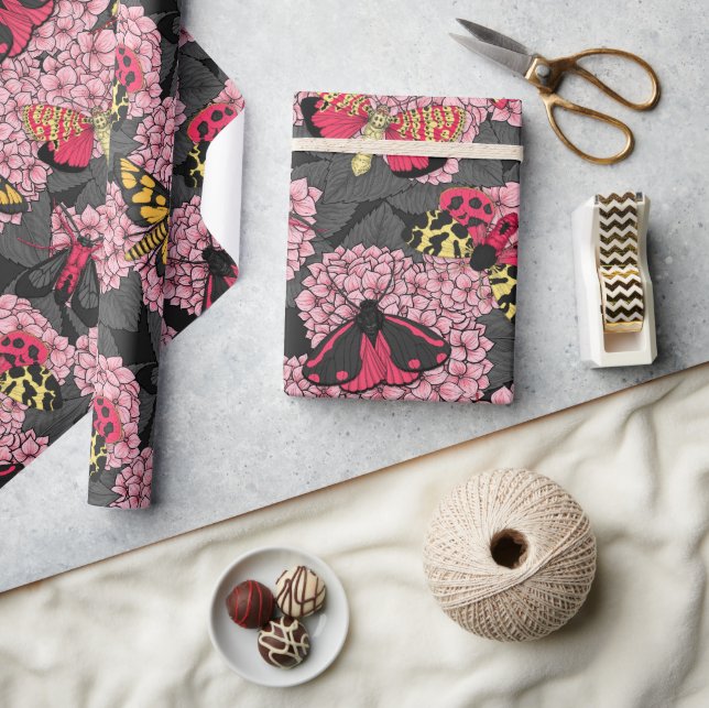 Papel De Presente Mães na hidrangea rosa (Artesanato)