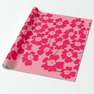 Papel De Presente Magenta Fantasia Magenta Energia Flor