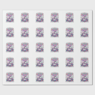 Papel De Presente Magia de Macaron de Unicórnio Colorido Mercado Art