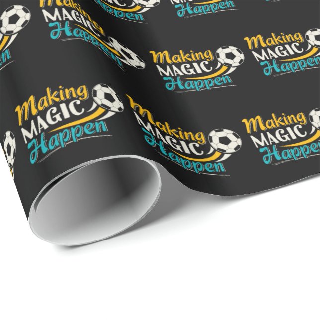 Papel De Presente Magia do Fazer de futebol acontece (Ponta do rolo)
