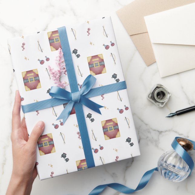 Papel De Presente Magic Spell Books Witchcraft Kids Birthday (Presentear)