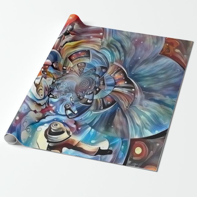 Papel De Presente Mágica espacial (Desenrolado)