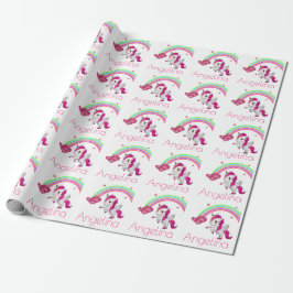 Papel De Presente Magical Rainbow Unicorn Personalizado