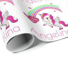Papel De Presente Magical Rainbow Unicorn Personalizado