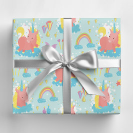 Papel De Presente Magical Unicorn Rainbow