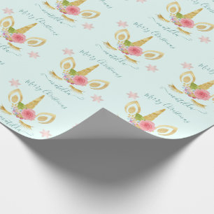 Papel De Presente Magnífico e giro unicórnio de ouro alegre de Nat