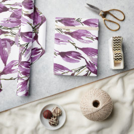 Papel De Presente Magnolia Art Purple Violet Watercolor