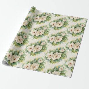 Papel De Presente Magnolia Branca Vintagem