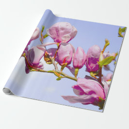 Papel De Presente Magnolia Flores Florais Flor Blossom Chic Wr