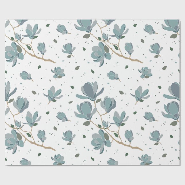 Papel De Presente Magnolia flower pattern (Aberto)