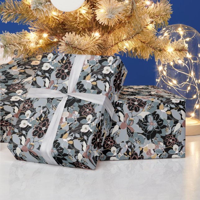 Papel De Presente Magnolia Padrão Floral (Feriados)