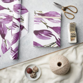 Papel De Presente Magnolia Purple Violet Watercolor