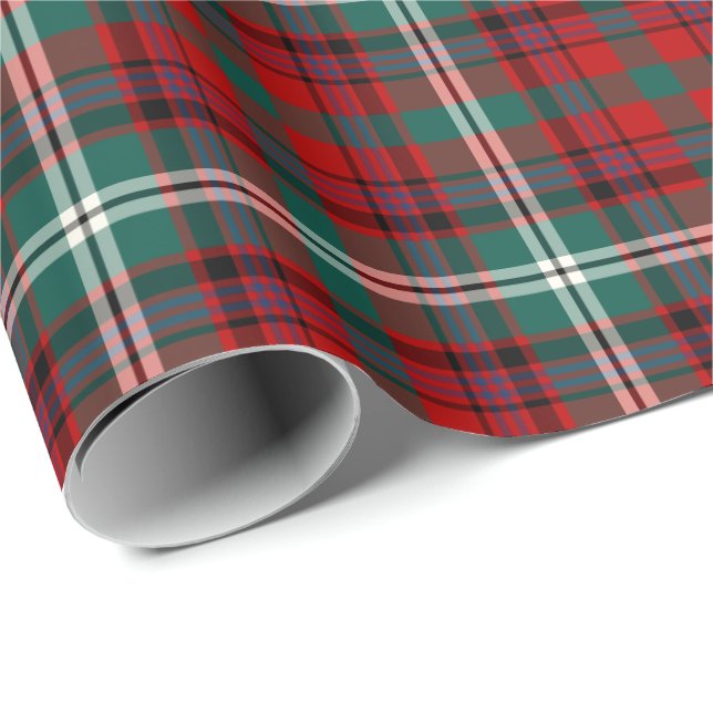 Papel De Presente Maguire Clan Tartan - Padrão de Xadrez irlandês (Ponta do rolo)