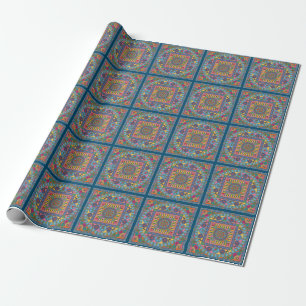 Papel De Presente Mah Jongg Azulejos Mandala Wrapping Paper