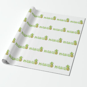 Papel De Presente Mahalo Pineapple