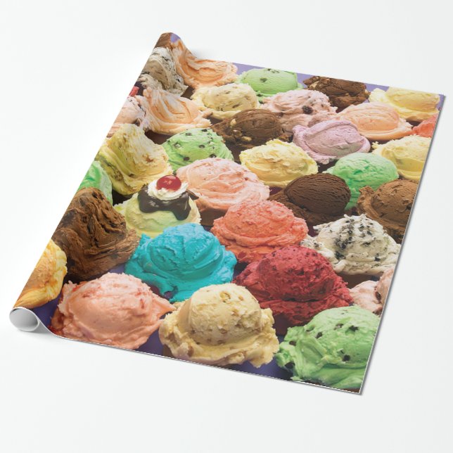 Papel De Presente Mais colheres do sorvete do que você podiam nunca (Desenrolado)