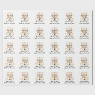 Papel De Presente Mais propenso a acender o judeu Menorah Hanukkah