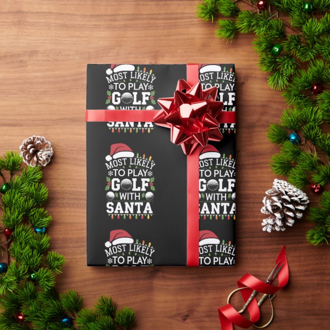 Papel De Presente Mais Propenso a Jogar Golfe com o Papai Noel Famíl (Presente de Natal)