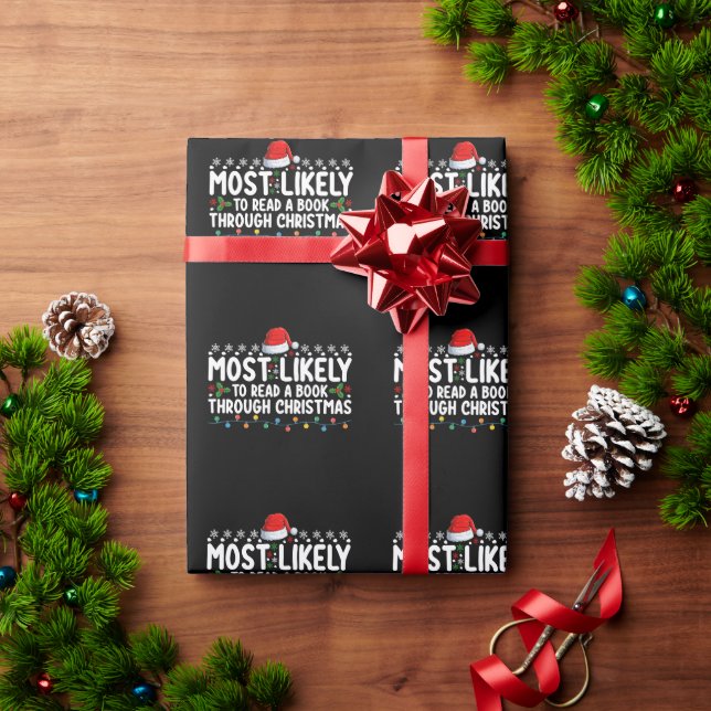 Papel De Presente Mais Propenso a Ler um Livro até o Natal (Presente de Natal)