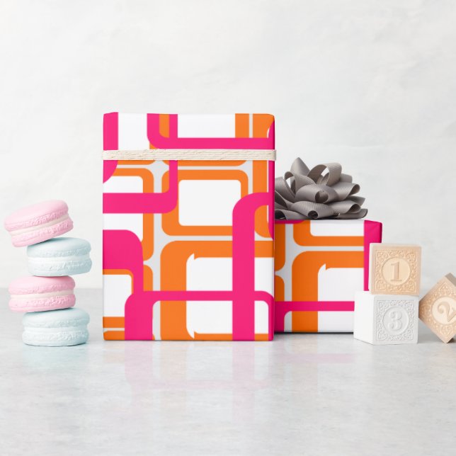 Papel De Presente Mais retângulos modernos do século de Médio aberto (Chá de bebê)