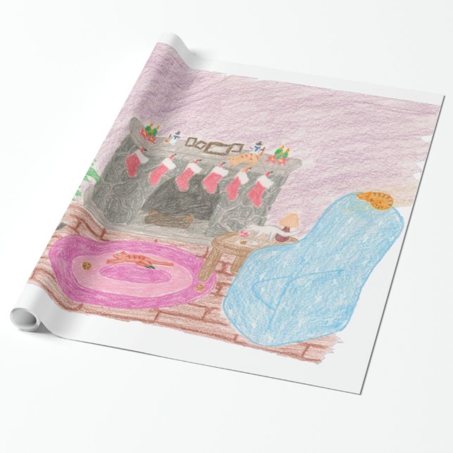 Papel De Presente Mal-chefe de gatinho (Desenrolado)