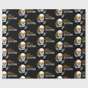 Papel De Presente Mala de aniversário personalizada do Halloween