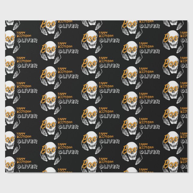 Papel De Presente Mala de aniversário personalizada do Halloween (Aberto)