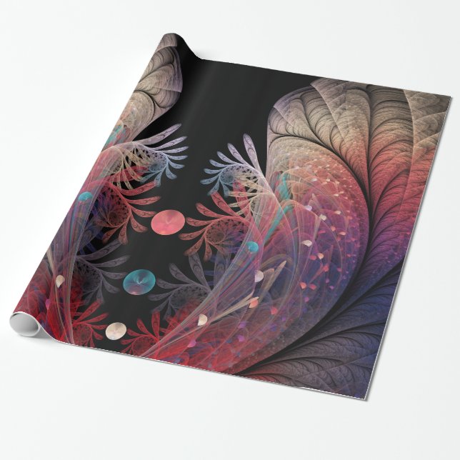 Papel De Presente Malabarismo Abstrato Fantasia Moderna Arte Fractal (Desenrolado)