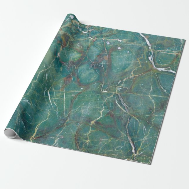 Papel De Presente Malachite green marble texture, detail structure o (Desenrolado)