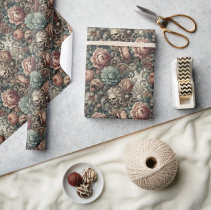 Papel De Presente Maldição Botânica - Floral Vitoriano Gótico