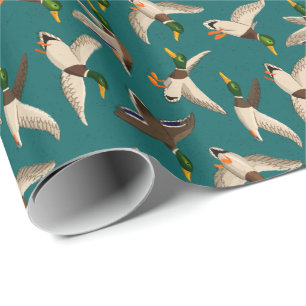 Papel De Presente Mallards Gift Wrap Teal