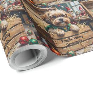 Papel De Presente Malti Tzu Enfeite de Natal Inspetor Feriado