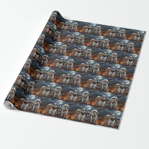 Papel De Presente Malti Tzu Halloween Assustador