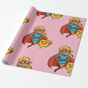 Papel De Presente Mamã super do vôo colorido